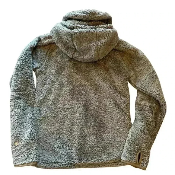 Kuhl Flight Jacket Women's Green Fleece Sherpa Full Zip Hidden Hood Size Medium - Picture 2 of 7